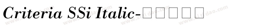 Criteria SSi Italic字体转换